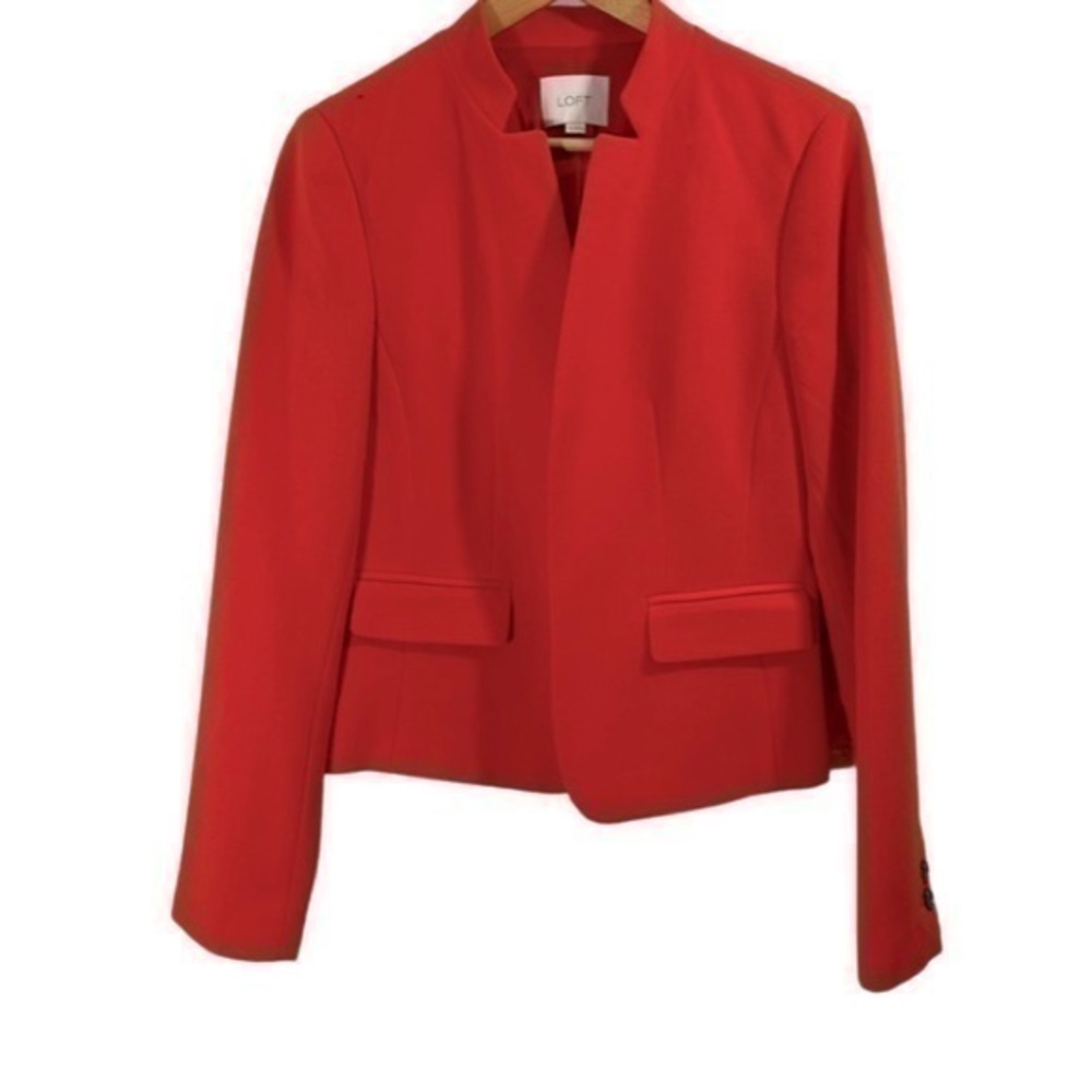 Ann Taylor Loft Red Blazer Top Size 6